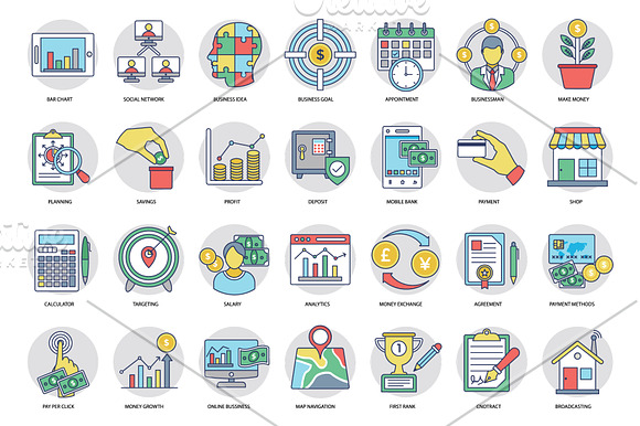266 Flat Business Icons in Icons - product preview 6