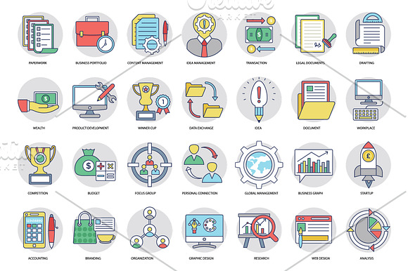 266 Flat Business Icons in Icons - product preview 7