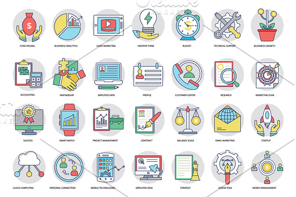 266 Flat Business Icons in Icons - product preview 8