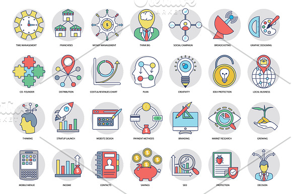 266 Flat Business Icons in Icons - product preview 9