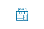 Local store linear icon concept. Local store line vector sign, symbol, illustration.