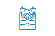 Lying in linear icon concept. Lying in line vector sign, symbol, illustration.