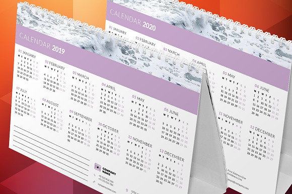 Desk Calendar 2019 in Stationery Templates - product preview 3