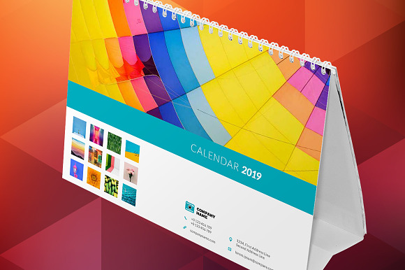 Desk Calendar 2019 in Stationery Templates - product preview 5