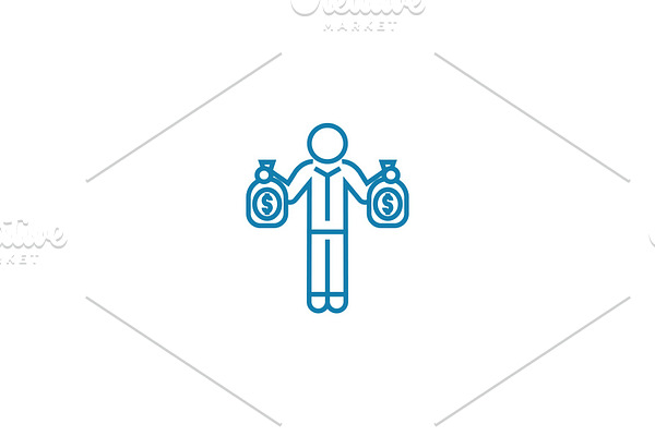 Offer by investor linear icon concept. Offer by investor line vector sign, symbol, illustration.