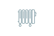 Oil heater linear icon concept. Oil heater line vector sign, symbol, illustration.