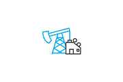 Oil production linear icon concept. Oil production line vector sign, symbol, illustration.