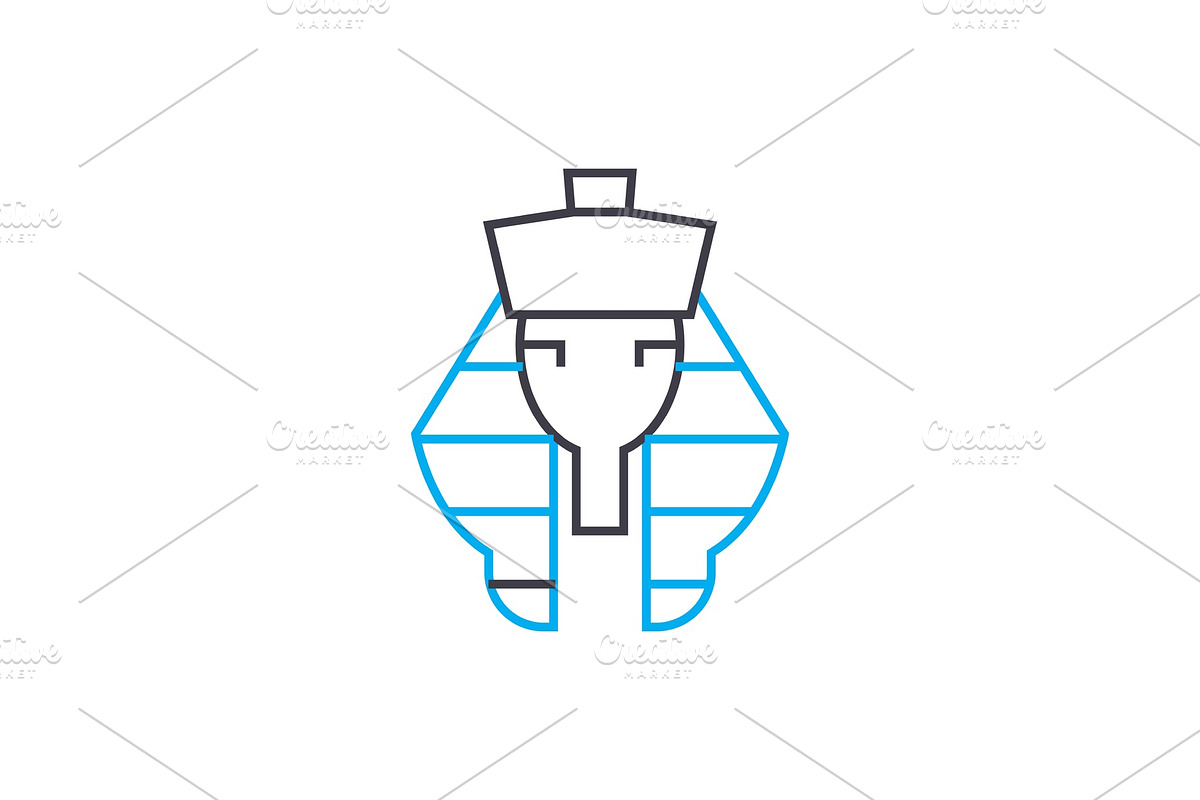 Pharaoh linear icon concept. Pharaoh line vector sign, symbol, illustration. in Illustrations - product preview 8