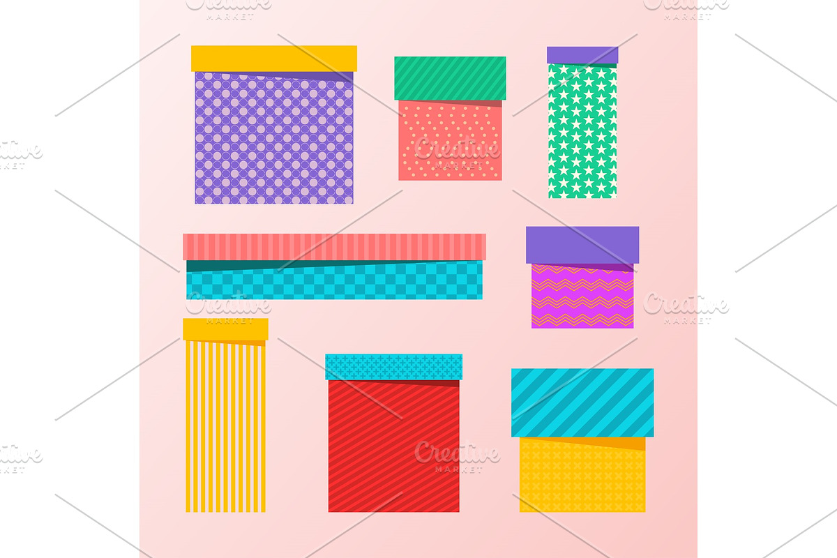set of packing boxes in Illustrations - product preview 8