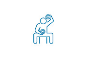Physical exertion linear icon concept. Physical exertion line vector sign, symbol, illustration.