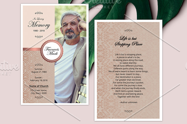 Funeral Prayer Card - V05