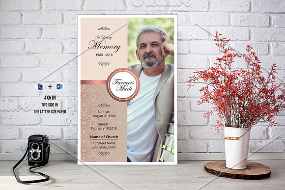Funeral Prayer Card - V05 in Card Templates - product preview 1