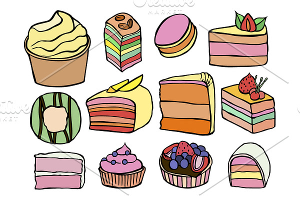 Desserts and sweets color