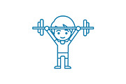 Powerlifting linear icon concept. Powerlifting line vector sign, symbol, illustration.
