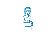 Pregnancy linear icon concept. Pregnancy line vector sign, symbol, illustration.