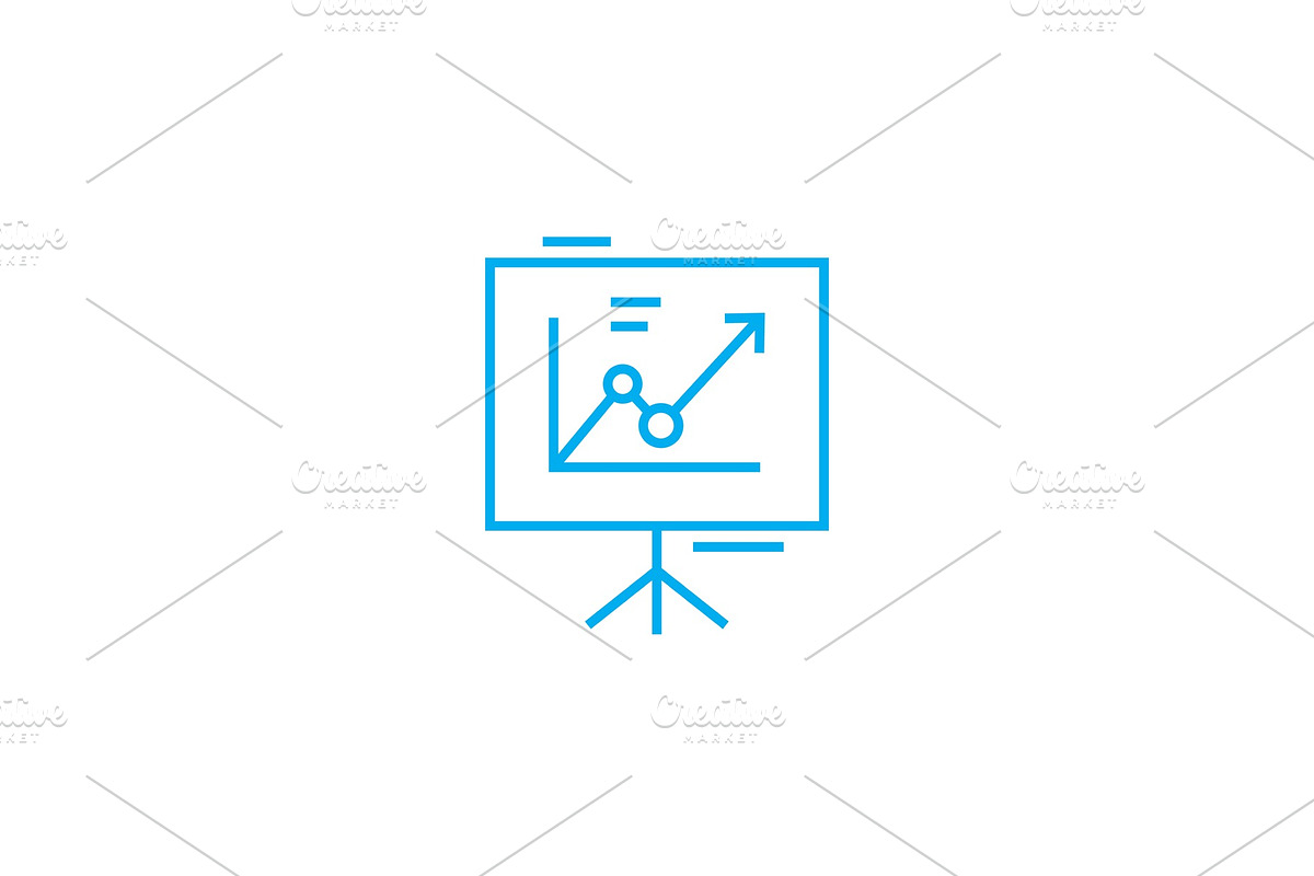 Presentation board linear icon concept. Presentation board line vector sign, symbol, illustration. in Illustrations - product preview 8