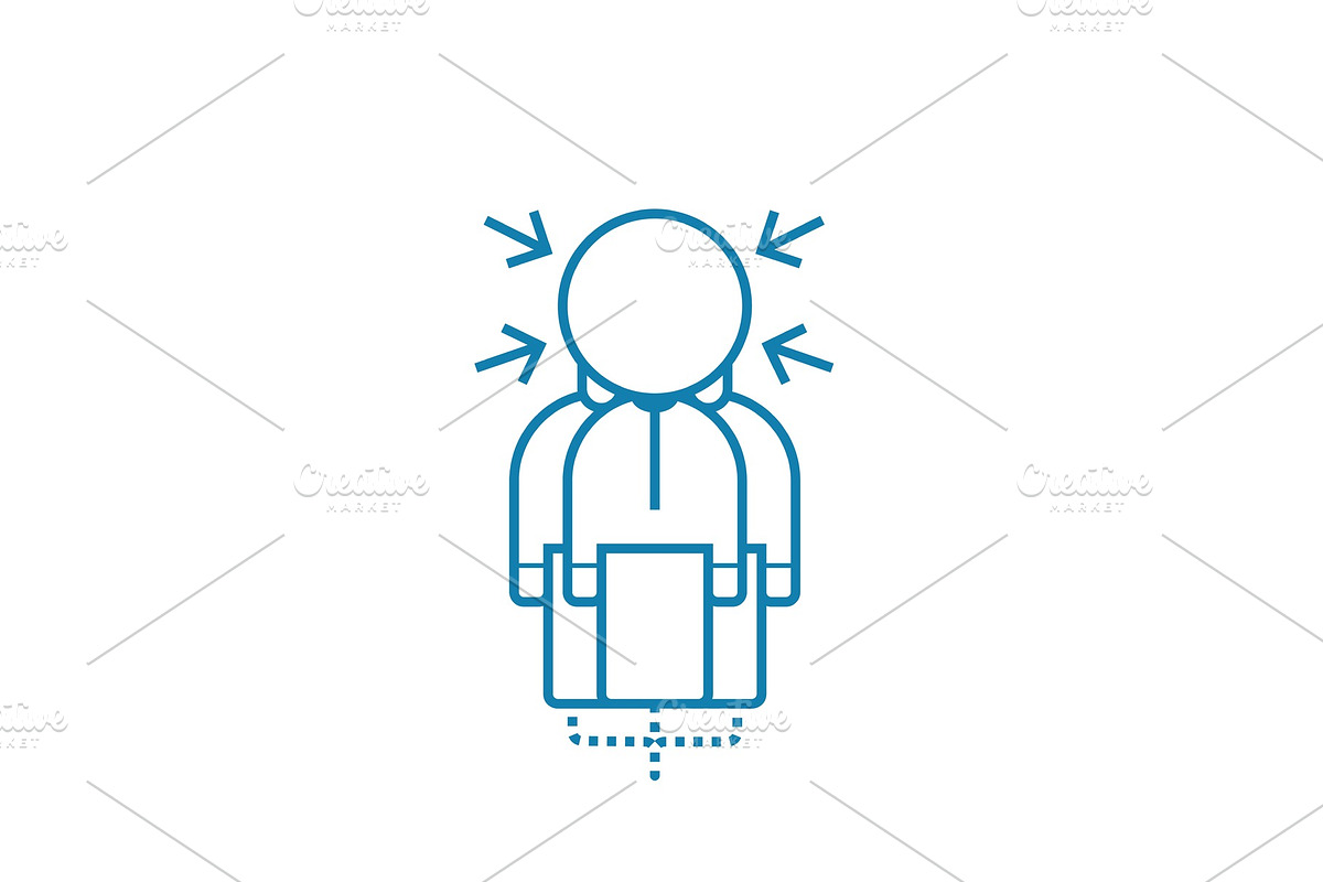 Pressure of circumstances linear icon concept. Pressure of circumstances line vector sign, symbol, illustration. in Illustrations - product preview 8