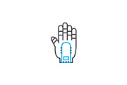 Prosthesis linear icon concept. Prosthesis line vector sign, symbol, illustration.