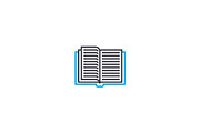 Reading fiction linear icon concept. Reading fiction line vector sign, symbol, illustration.
