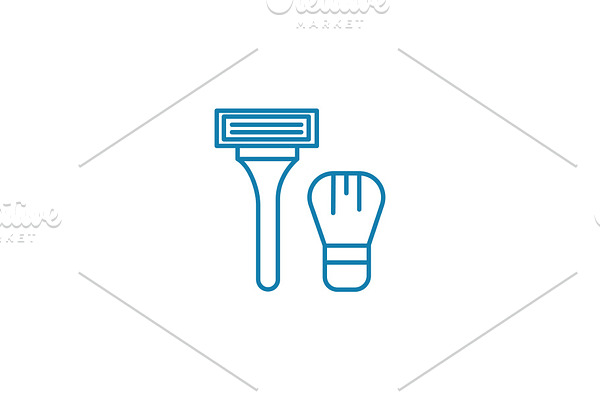 Shaving linear icon concept. Shaving line vector sign, symbol, illustration.