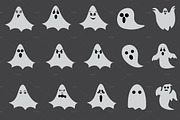 Halloween ghost vector set 15