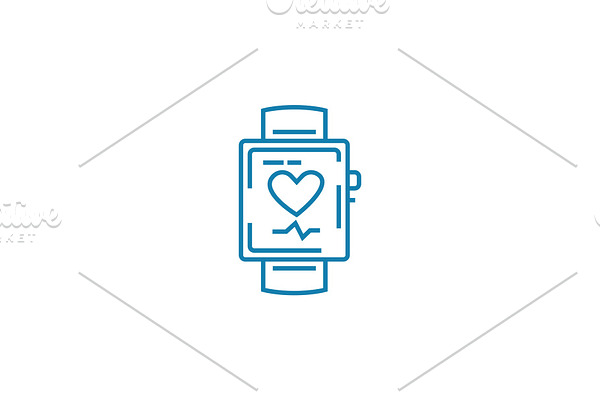 Smart watch linear icon concept. Smart watch line vector sign, symbol, illustration.