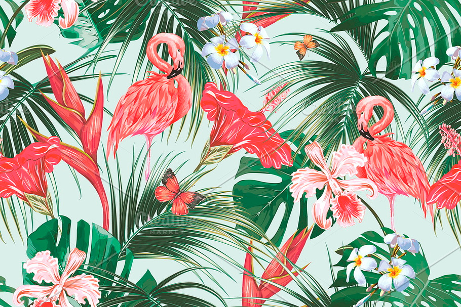 Tropical botanical pattern in Patterns - product preview 8