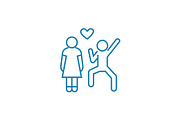 State of love linear icon concept. State of love line vector sign, symbol, illustration.