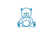 Teddy bear linear icon concept. Teddy bear line vector sign, symbol, illustration.