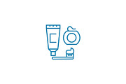 Teeth care means linear icon concept. Teeth care means line vector sign, symbol, illustration.