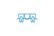 Teeth restoration linear icon concept. Teeth restoration line vector sign, symbol, illustration.