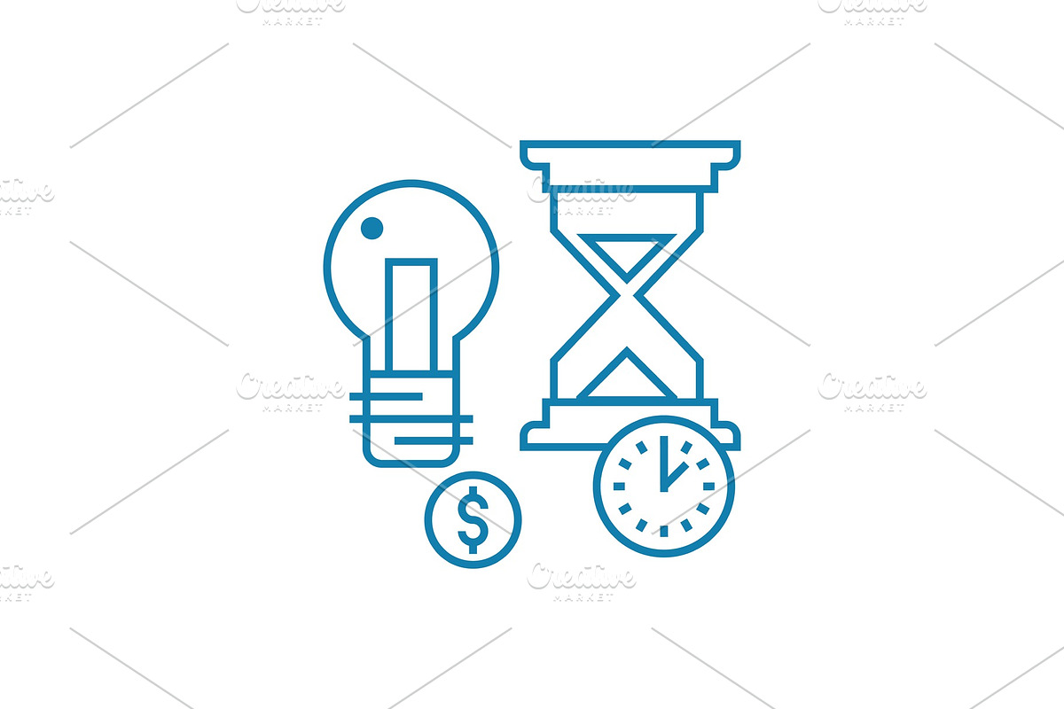 Terms of project implementation linear icon concept. Terms of project implementation line vector sign, symbol, illustration. in Illustrations - product preview 8