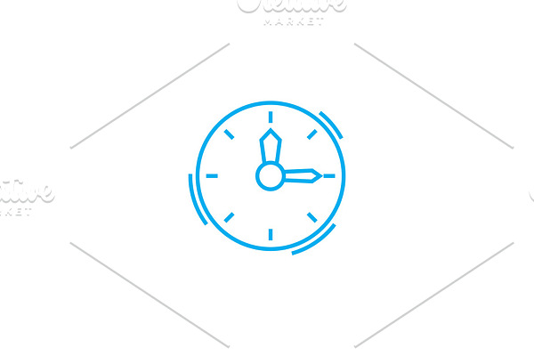 Time management linear icon concept. Time management line vector sign, symbol, illustration.