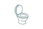 Toilet bowl linear icon concept. Toilet bowl line vector sign, symbol, illustration.