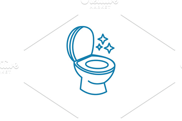 Toilet hygiene linear icon concept. Toilet hygiene line vector sign, symbol, illustration.