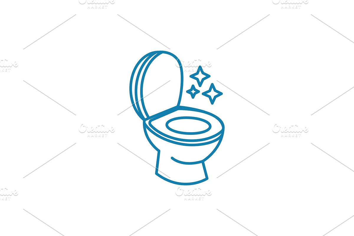 Toilet hygiene linear icon concept. Toilet hygiene line vector sign, symbol, illustration. in Objects - product preview 8