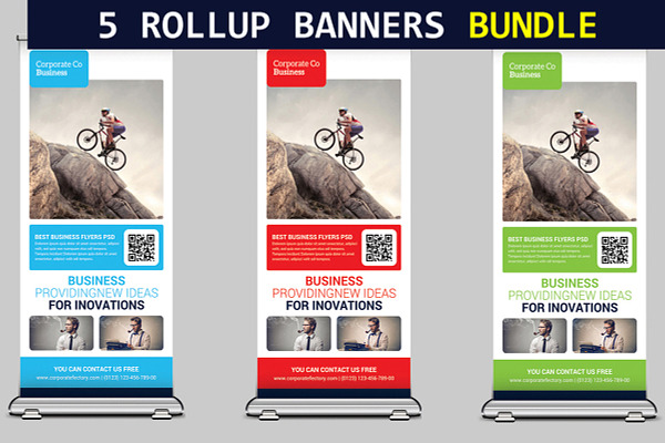 5 Conference Roll-Up Banners Bundle