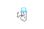 Tube smoking linear icon concept. Tube smoking line vector sign, symbol, illustration.