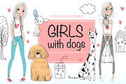 Girls with dogs