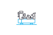 Turning work linear icon concept. Turning work line vector sign, symbol, illustration.