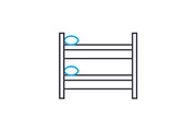 Two-storey bed linear icon concept. Two-storey bed line vector sign, symbol, illustration.