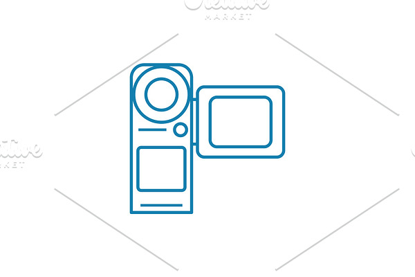 Videotaping linear icon concept. Videotaping line vector sign, symbol, illustration.