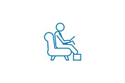 Working as a driver linear icon concept. Working as a driver line vector sign, symbol, illustration.
