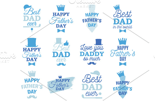 Father's Day labels design set