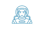 Astronaut linear icon concept. Astronaut line vector sign, symbol, illustration.