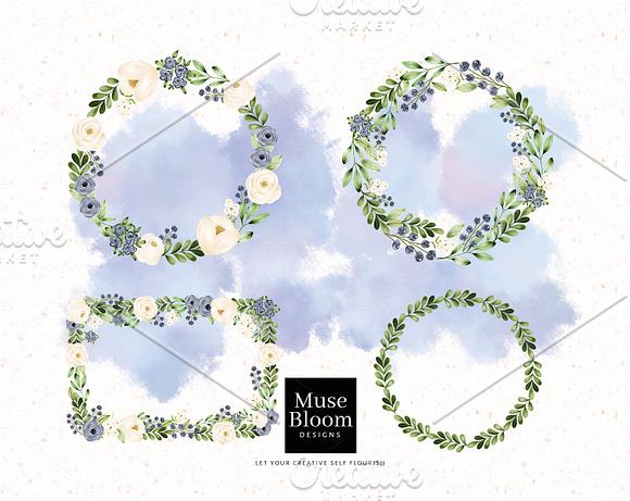Hesperides Riviera Floral Clipart in Illustrations - product preview 3