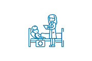 Calling a doctor linear icon concept. Calling a doctor line vector sign, symbol, illustration.