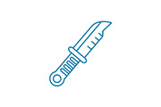 Camping knife linear icon concept. Camping knife line vector sign, symbol, illustration.