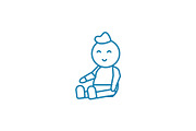 Children's doll linear icon concept. Children's doll line vector sign, symbol, illustration.
