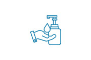 Hand hygiene linear icon concept. Hand hygiene line vector sign, symbol, illustration.